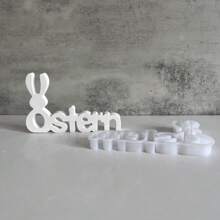 Moule en silicone en forme de lettres de Pâques, moule en plâtre et en résine pour lapin, lettre anglaise, décoration pour la maison, fait-main