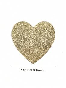 6/12pcs Heart Shaped Coasters, Suitable For Valentine's Day, Wedding, Party, Tabletop Decoration, Coffee Cup Mat, Thanksgiving, Easter, Christmas - Multicolor - View 4