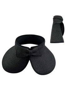 1pc Women's Sun Hat Bucket Hat With Hollow Out Weaved Brim, Suitable For Daily Wear - Multicolor - View 15