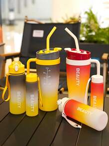 Juego de botellas de agua para exteriores de 2025 con degradado (1200ml+800ml+300ml) - 3 paquetes, artículos esenciales para acampada familiar - Multicolor - Ver 4