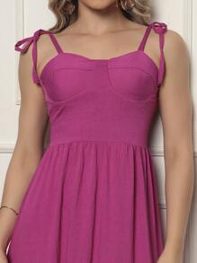 Long Dress With Straps And Loose Cups - 紫色 - 查看 2