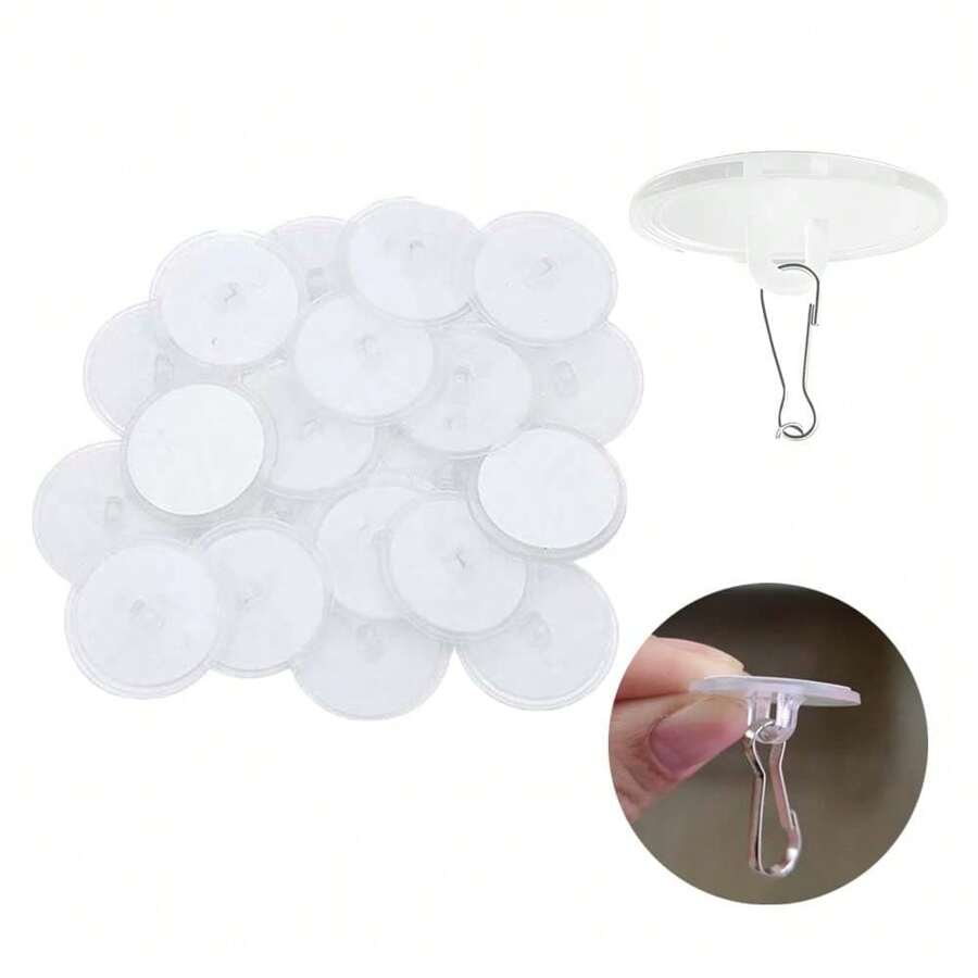 16 Pcs Self Adhesive Wall Hook Sticky Ceiling Hooks Small Disc Sticker Hanger For Festival Wedding Decorations Balloon Storage Display - Multicolor - View 1