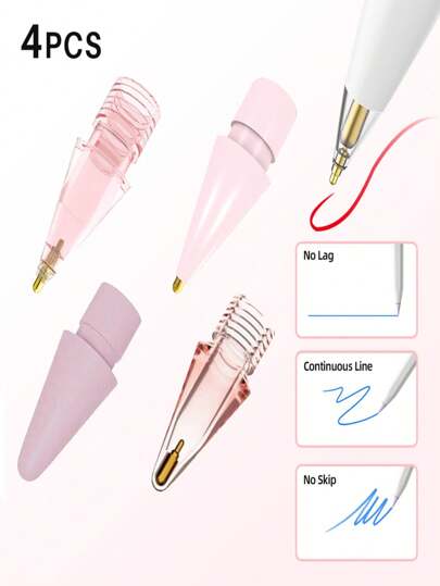 4pcs Metal Wear-Resistant Non-Slip Transparent Replacement Nibs For 1st & 2nd Gen Pencils, Ideal Gift For Mother, Family, Friends On Birthday, Holiday