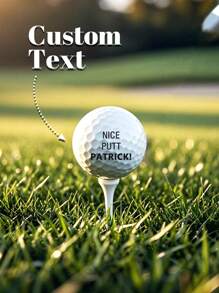 1pc Custom Text Golf Ball - Personalized Golf Balls With Your Text | Unique & Memorable Gifts For Golf Enthusiasts, Golf Lover Gift | Perfect Memory Reel Gifts For Dad, Boyfriend, Family, Friends | Best For Birthdays, New Year, Valentine's Day, Mother's Day, Father's Day, Celebrations, Gift For Him, Gift For Her - Custom Text - View 1