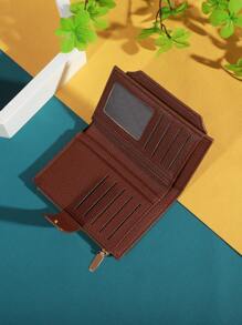 Portafoglio vintage monocromatico corto, portatile, bifold, porta monete, porta carte di credito da donna, portafogli, mini portafoglio, portafoglio piccolo