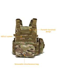 Multi-Accessories Bag + 3-In-1 Equipment Bag Hunting Vest, Gift US Flag, Made Of Waterproof, Abrasion-Resistant, Tear-Resistant Material, Training Vest Suitable For Hunting, Training, Outdoor Survival And Various Outdoor Scenarios