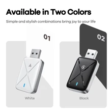 REMAX 无线 CarPlay 适配器兼容 Apple CarPlay，轻松将有线 CarPlay 升级为无线，即时连接，自动重新连接，超迷你 Car Play 适配器兼容 iPhone，适用于内置 CarPlay 的汽车，超迷你尺寸汽车配件，超实用汽车用品 - 彩色 - 查看 3