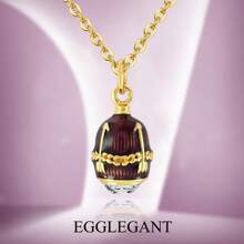 EGGLEGANT 1 pieza Delicado colgante de huevo esmaltado, collar con colgante simple, joyería para mujeres para uso diario, regalo de Pascua o aniversario