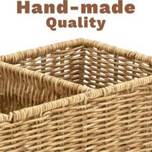 Wicker Basket With 3 Compartments, Woven Baskets For Organising, Storage Basket, Toilet Tank Basket, Bathroom Counter Organiser, Bedroom Organisation, Resin Wicker 1pc, Toilet Paper Basket,Bathroom Basket - Brown - View 4