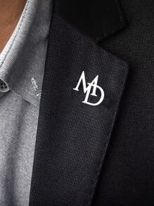 1pc Customized Double Letter Pin, Stainless Steel Initial Pin, Personalized Couple Pin, Men's Suit Lapel Pin, Simple Men's Jewelry.,Durable,Engraved,Stainless,Colorful,Cute,Adorable,Funny,Kawaii,Y2K,Stylish,Unisex,Casual,Custom,Personalized,Unique,Customized,Ideal Gifts For Him,Ideal Gifts For Her,Her,Boyfriend,Girlfriend,Family,Friends,Chic Autumn,Apparel Accessories,Customized Brooch - Multicolor - View 4