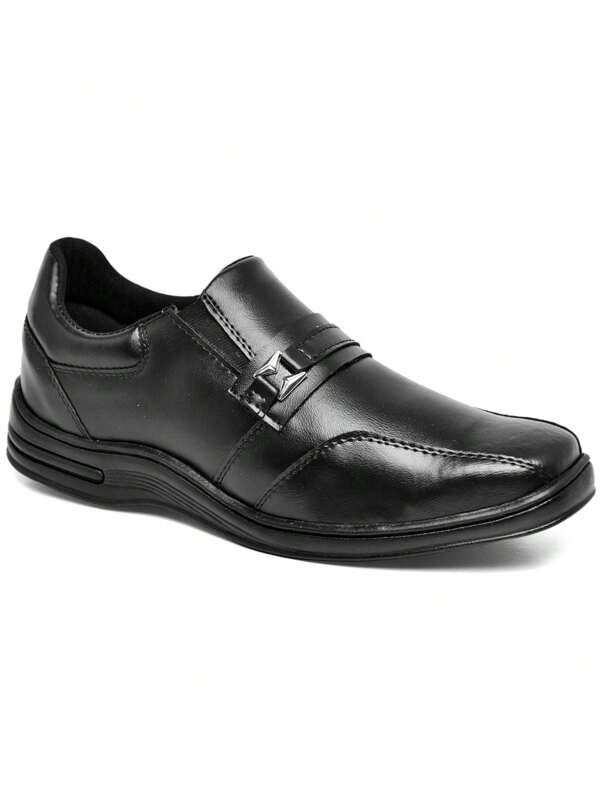 Sapato Social Masculino Couro Comfort Ortopedico Preto