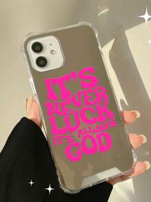 God Bless You Pattern Mirror Anti-Fall Sleeve Phone Case Compatible With IPhone Waterproof Shockproof Scratch Resistant
