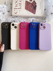 5pcs Dopamine Color Phone Cases, Minimalist Solid Color Phone Cases, Lens Protection Phone Cases, Compatible With IPhone 17 Pro Max, 11, 13, 14, 15, 16, Galaxy Phones