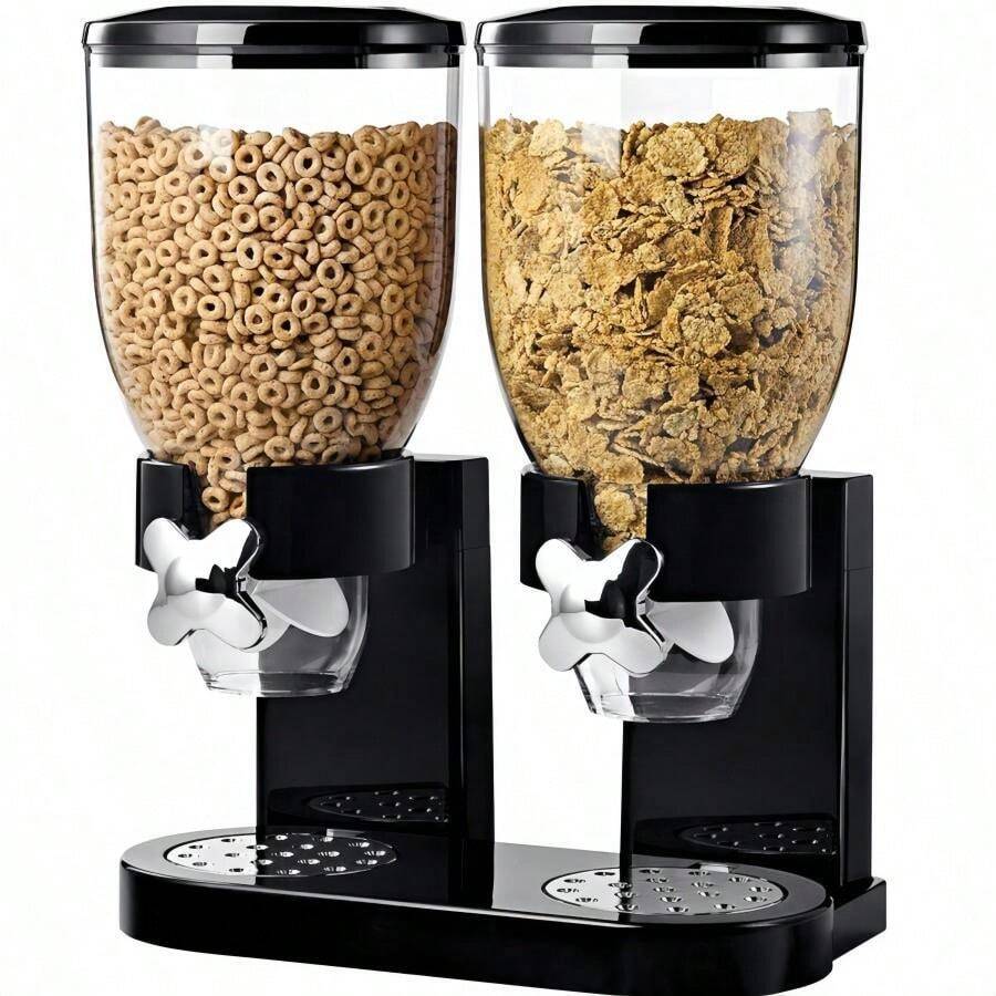 Double-Barrel High-Capacity Food Dispenser With Storage Container - Smart Grain & Snack Distribution System For Kitchen Organization (Ideal For Oatmeal, Cereal, Candy, And Bulk Foods) - Multicolor - View 1