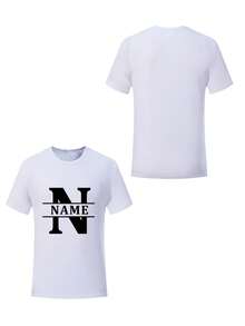 Customized Loose T-Shirt With Text, Customize Your Text And Photos For Family Gathering, Group, Couple, Pets, Friends, Music Festivals, Women's Autumn Tops, Shirt, Holiday Gift, Anniversary Gift, Wedding Gift, Best Friend Gift, Music Festival Women's Wear,Ornamental,Unique,Custom,Belle Costume,Ideal Gifts For Her,Family,Friends,Pink Girls,For Holiday,For Vacation,For Anniversaries