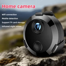1pc Black Mini Camera, Remote Smart Monitoring, Human Motion Detection, Wireless Smart Camera, Home Security Surveillance Camera, TF Card Storage (Original Shipment Exclude TF Card), USB Quick Charge, Long Battery Life, Infrared Night Vision, Night Recording, Loop Recording Security Camera