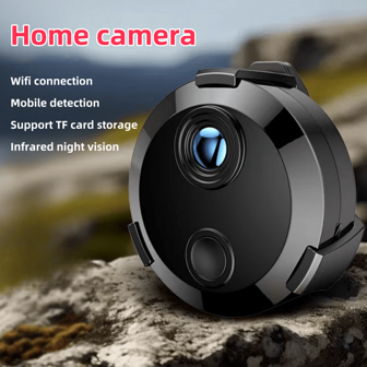 1 pièce Petite caméra noire, surveillance intelligente à distance, détection de mouvement humain, caméra intelligente sans fil, caméra de surveillance de  à domicile, stockage sur carte TF (expédition d'origine excluant la carte TF), charge rapide USB, autonomie longue durée, vision nocturne infrarouge, enregistrement de nuit, caméra de  à enregistrement en boucle