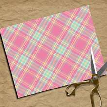 12 张粉色格子图案纸，复古风格欧洲花卉和植物设计，创意剪贴簿，办公室，学生，派对装饰，DIY 贺卡，礼品盒，爆炸盒材料，学校用品，返校