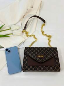 Artistic Letter Print Handbag, Women's European And American Cross-Border Commute Bag, Korean Vintage Fashion Purse, Stylish Tote Shoulder Bag, 2025 New Arrival, Versatile Small Square Bag,