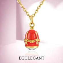 EGGLEGANT 1 pieza Delicado colgante de huevo esmaltado, collar con colgante simple, joyería para mujeres para uso diario, regalo de Pascua o aniversario