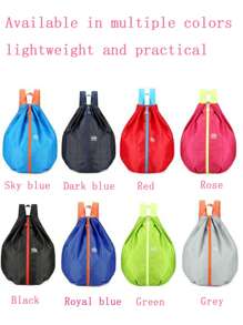 1pc Outdoor Sport Foldable Drawstring Backpack, Large Capacity Basketball Bag - Multicolor - View 2