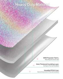 Lunch Bag Lunch Box Reusable Leak-Proof And Insulated Lunch Bag With Water Bottle Holder - 粉紅小花+獨角獸+閃料 - 查看 5