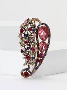Spilla vintage a forma di foglia traforata e con strass, accessori per abiti da donna, spilla per vestiti, per feste, banchetti e regali