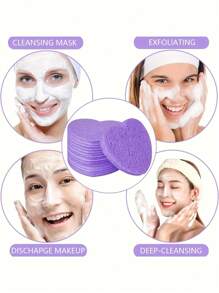 20/10/5/2 piezas Almohadillas comprimidas con forma de corazón para limpieza facial, herramienta de limpieza facial con esponja exfoliante