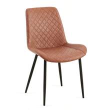 Brown Leathaire Dining Chairs Set Of 2 Mid-Century Modern Leathaire Chairs Kitchen Living Room Armless Side Chair With Metal Legs Set Of 2 - Brown + Faux Leather + Foam as pic - View 9