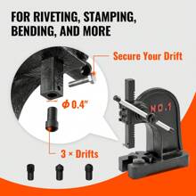 Arbor Press, Ratchet Type Arbor Press, Ratchet Leverage Arbor Press, With Handwheel, Manual Arbor Press, Cast Iron Manual Desktop Punch Press, For Stamping, Bending, Stretching, Forming - 1 Ton, Manual - View 3