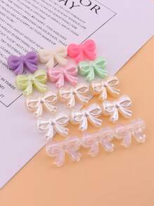 20 pièces Perles acryliques 3D à gros trou à la mode en ABS pour collier, bracelet, vêtements, chaussures, bijoux, accessoires DIY - Arc - Voir 3