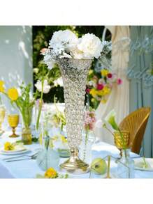 20 英寸金色水晶花瓶花架婚礼庆祝桌面装饰中心装饰品，喇叭形花瓶配花束，派对，周年纪念，生日，家居装饰 - 兩種顏色 - 查看 5