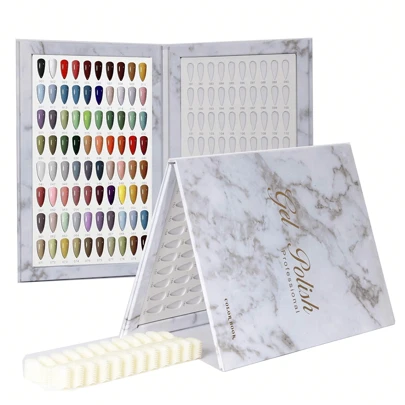 Color Card Display Book With 160 Colors, With 240 False Nail Tips
