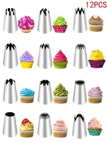 6pcs/9pcs/12pcs Extra Large Cake Piping Nozzles For Baking Tools