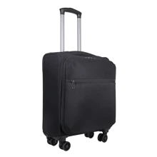 JLY Ultra-Lightweight Softshell Suitcase – Small Carry-On Or Medium Checked Luggage – Smooth Rolling & Spacious Design - Black - View 7