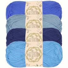 4pcs Soft Acrylic Yarn Skeins - 100% Acrylic, Fluffy & Soft, Suitable For Beginner Crochet Projects - Great For Hats, Gloves, Clothing, Blankets - Multi Colors (Beige, Cream, Yellow), Crochet Yarn