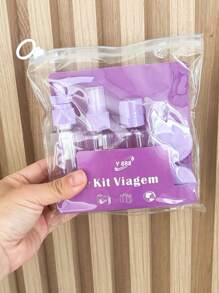 8 Piece Travel Bottle Kit For Easy Carrying Of Cosmetics At Home And On The Go - Roxo ou rosa aleatório - 查看 5