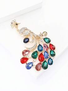 Elegant Rhinestone Peacock Brooch For Women Animal Pin Dress Suit Pin Accessories Party Banquet Gift