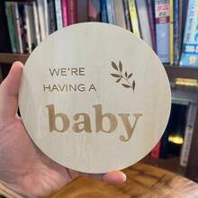 1件木质标牌，婴儿木质公告板，孕妇礼物，婴儿纪念品，婴儿房装饰 - 木質色 - 查看 4