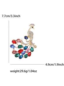 Elegant Rhinestone Peacock Brooch For Women Animal Pin Dress Suit Pin Accessories Party Banquet Gift