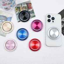 1pc Electroplated CD Pattern Magnetic Air Cushion Phone Holder, CD Pattern Magnetic Transparent Air Cushion Phone Holder, Round CD Pattern Magnetic Transparent Air Cushion Phone Holder, Expandable Air Cushion Slouchy Phone Holder - Multicolor - View 2