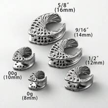 2 piezas de pendientes perforados con diseño de esqueletos estilo punk, expansores, dilatadores de acero inoxidable, joyería corporal para hombres y mujeres