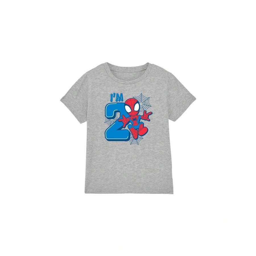 Marvel Spider-Man Childrens/Kids Cute Spidey 2nd Birthday T-Shirt (Sport Heather) - 灰色 - 查看 1