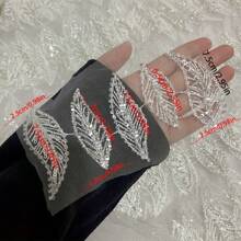 5pcs/Lot Sew On Embroidered Leaf Lace Patches For Clothing Leaves Embroidery Applique Patch For Bags Backpack Jeans - White - View 3