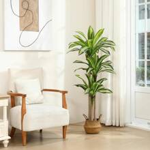 Artificial Plants, 5 Ft  Tree Faux Plants Indoor Outdoor Decor Fake Tree With Woven Seagrass Basket Plants For Home Decor Office Living Room Porch Patio Housewarming - màu xanh lá - Xem 9