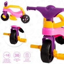 Motoca Vilotrol Triciclo Infantil Kemotoca Pais e Filhos Menino Menina Bebe Empurrador Pedal Proteção Lateral inmtro