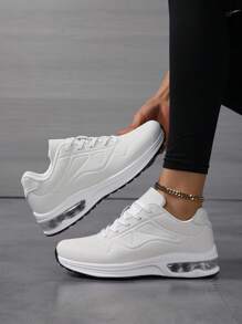 New Retro Fashion Casual Shoes, Comfortable Shock-Absorbing Air Cushion Sneakers, Thick Sole Minimalist Air Cushion Sports Shoes - White - View 6