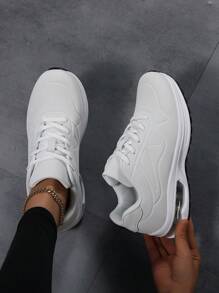 New Retro Fashion Casual Shoes, Comfortable Shock-Absorbing Air Cushion Sneakers, Thick Sole Minimalist Air Cushion Sports Shoes - White - View 3