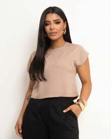 Basic Cropped Modeling With Perfect Fit Factory Price Get Yours Now - Beis - Ver 5
