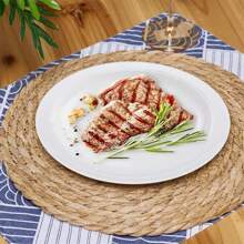 Juego de 4/6 individuales de estilo bohemio tejidos a mano, de 12 pulgadas de lino natural con diseño de ratán, adecuados para comidas y decoración del hogar - perfectos para bodas, San Valentín, Navidad y fiestas
